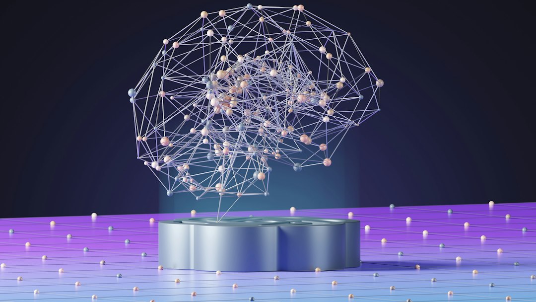 Abstract artificial intelligence network representing AI learning